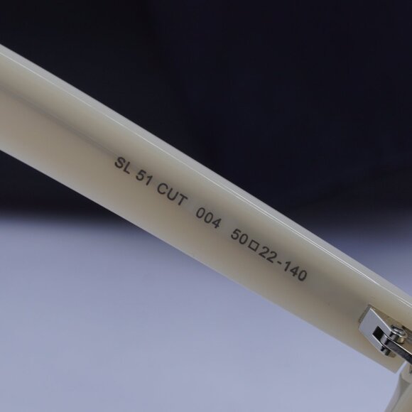 Saint Laurent SL 51 CUT 004 Square Sunglasses - Beige/Silver/Grey - Picture 5 of 10